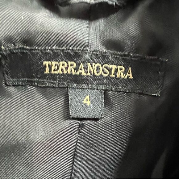 Terra Nostra Back Gold Brocade Cropped Padded Shoulder Blazer 4 - Picture 11 of 13